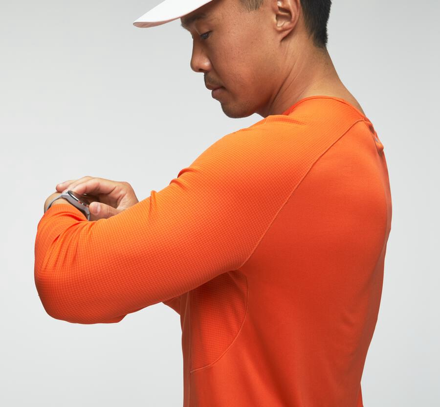 Haut Hoka One One Performance 3/4 Sleeve Homme - Orange - PAM-509718